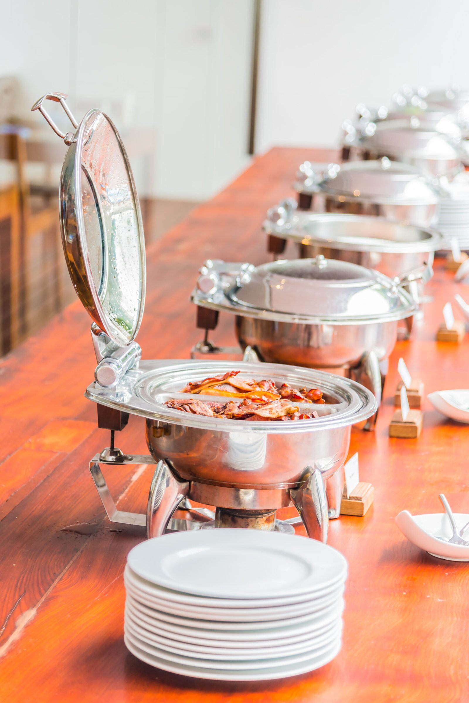 Selective focus point on catering buffet food in luxury hotel resort